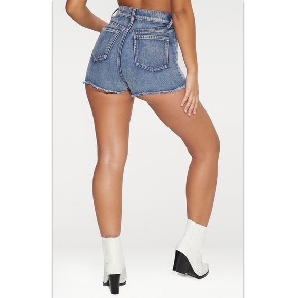 NWT PLT Blue High Waisted Denim Shorts - Picture 2 of 7